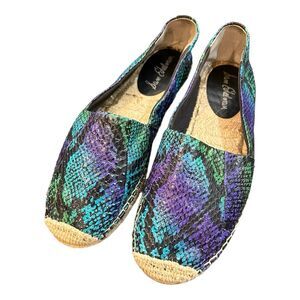 Sam Edelman LYNN Snake Print Espadrilles Sz 9.5M Purple Green